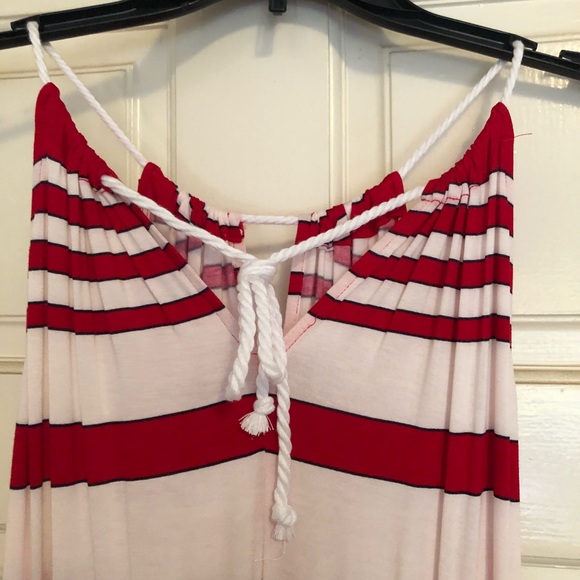 Full length MAXI resort style dress red/white - Picture 5 of 6